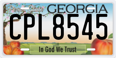GA license plate CPL8545