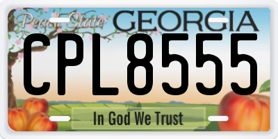 GA license plate CPL8555