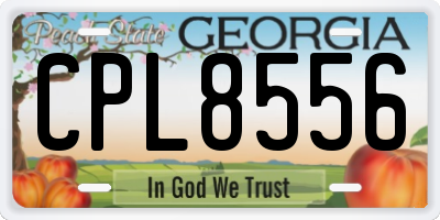 GA license plate CPL8556