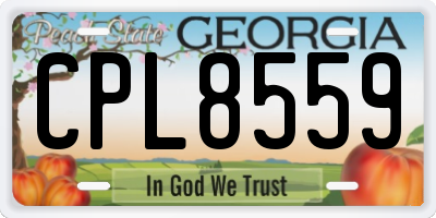GA license plate CPL8559