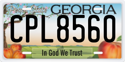GA license plate CPL8560