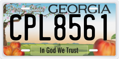 GA license plate CPL8561