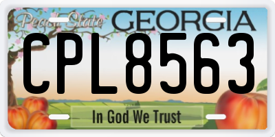 GA license plate CPL8563