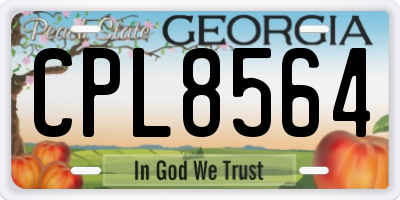 GA license plate CPL8564