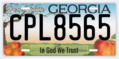 GA license plate CPL8565
