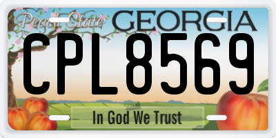 GA license plate CPL8569
