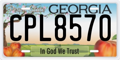 GA license plate CPL8570