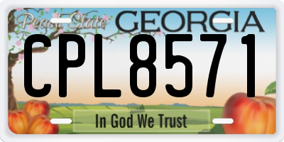 GA license plate CPL8571