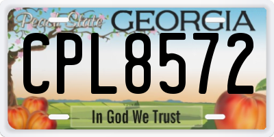 GA license plate CPL8572