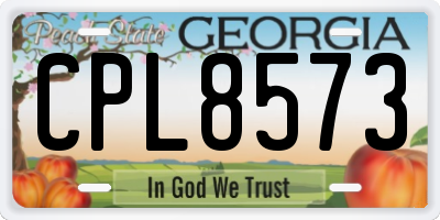 GA license plate CPL8573