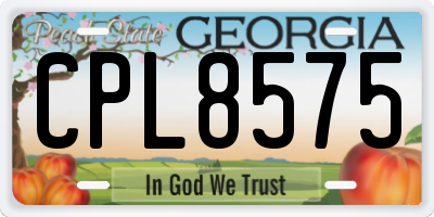 GA license plate CPL8575