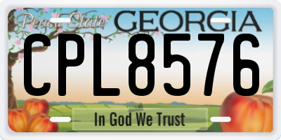 GA license plate CPL8576