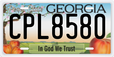 GA license plate CPL8580