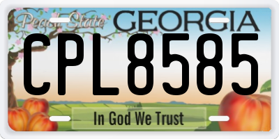 GA license plate CPL8585