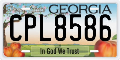 GA license plate CPL8586