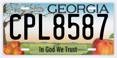 GA license plate CPL8587