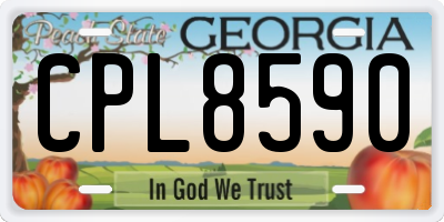 GA license plate CPL8590