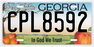 GA license plate CPL8592