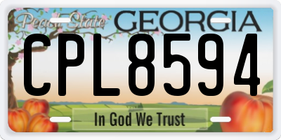 GA license plate CPL8594