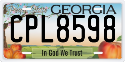 GA license plate CPL8598
