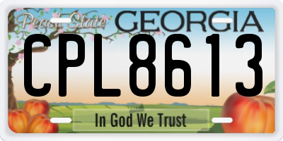 GA license plate CPL8613