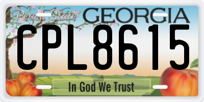 GA license plate CPL8615