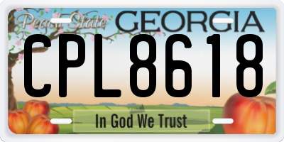 GA license plate CPL8618
