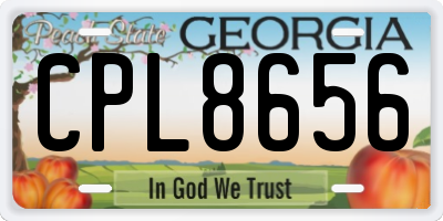 GA license plate CPL8656