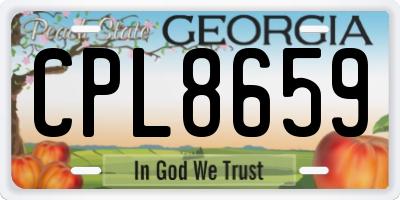 GA license plate CPL8659