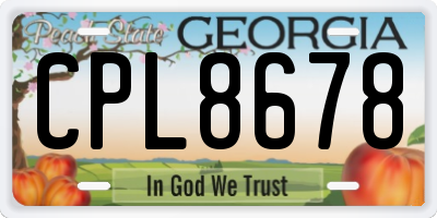 GA license plate CPL8678