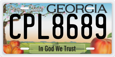GA license plate CPL8689