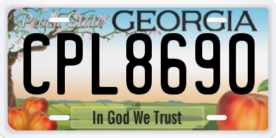 GA license plate CPL8690