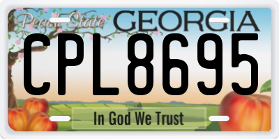 GA license plate CPL8695