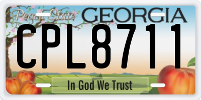 GA license plate CPL8711