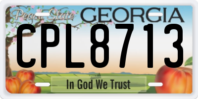 GA license plate CPL8713