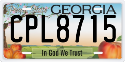 GA license plate CPL8715