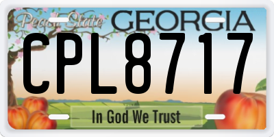 GA license plate CPL8717