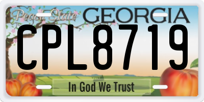 GA license plate CPL8719