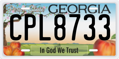 GA license plate CPL8733