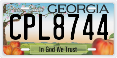 GA license plate CPL8744