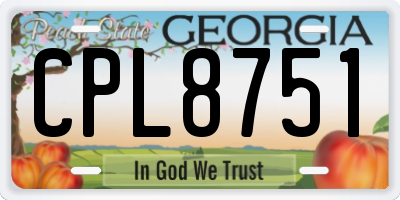GA license plate CPL8751
