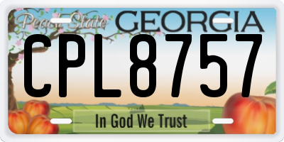 GA license plate CPL8757
