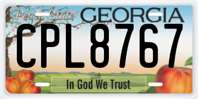 GA license plate CPL8767