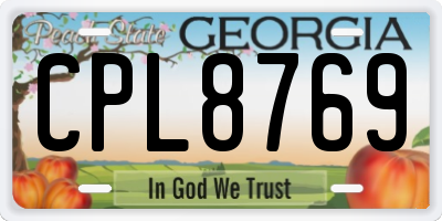 GA license plate CPL8769