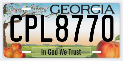 GA license plate CPL8770