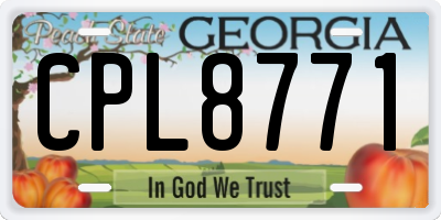 GA license plate CPL8771