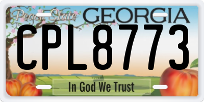 GA license plate CPL8773