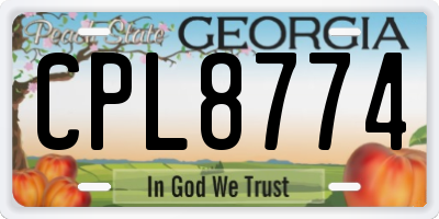 GA license plate CPL8774