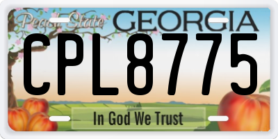 GA license plate CPL8775
