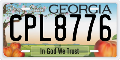GA license plate CPL8776